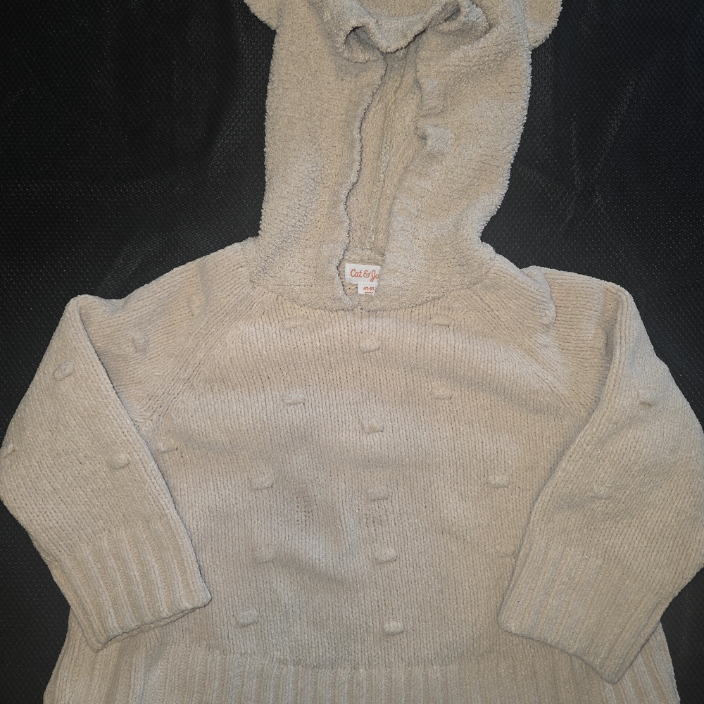 Girls Cat & Jack Cream Kids Sweater 4T - Picture 3 of 3